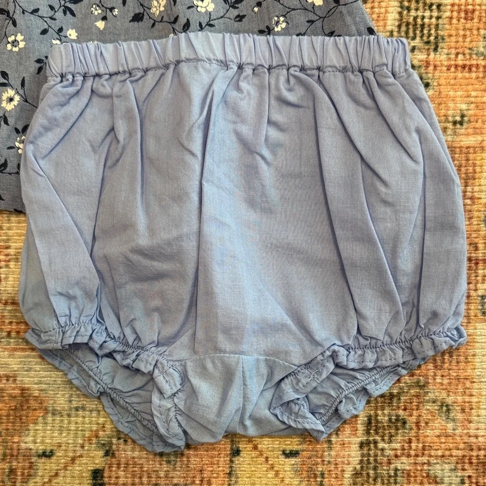 Janie and Jack Blue Floral Diaper Cover Set